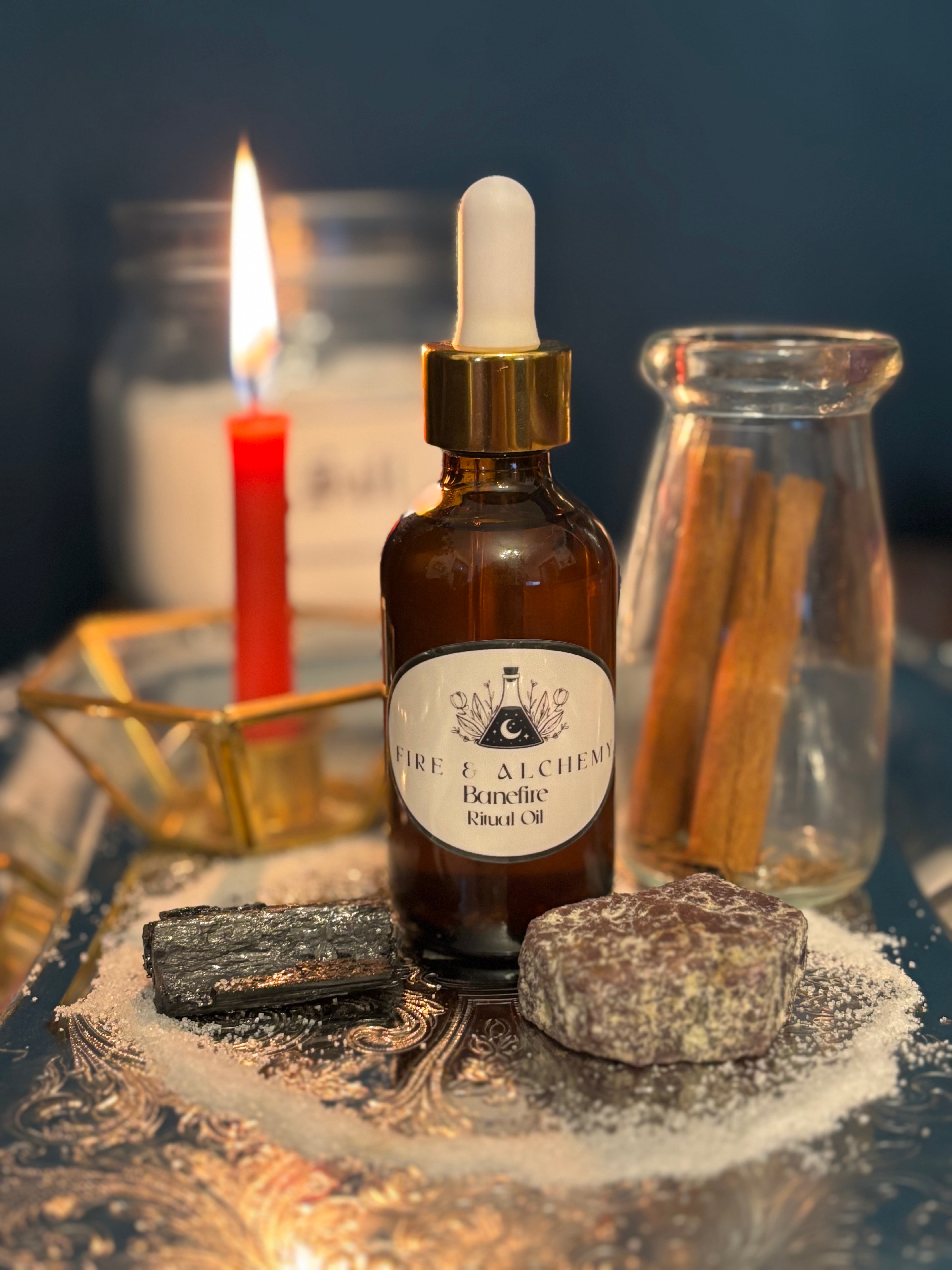 Banefire Ritual Oil – Fire & Alchemy